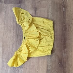 Etiquette crop top,size small,color yellowShare, style COT893